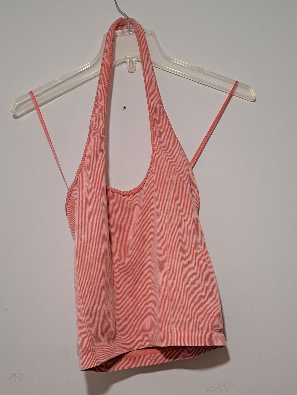 American Eagle Outfitters Coral Ribbed Halter Cami